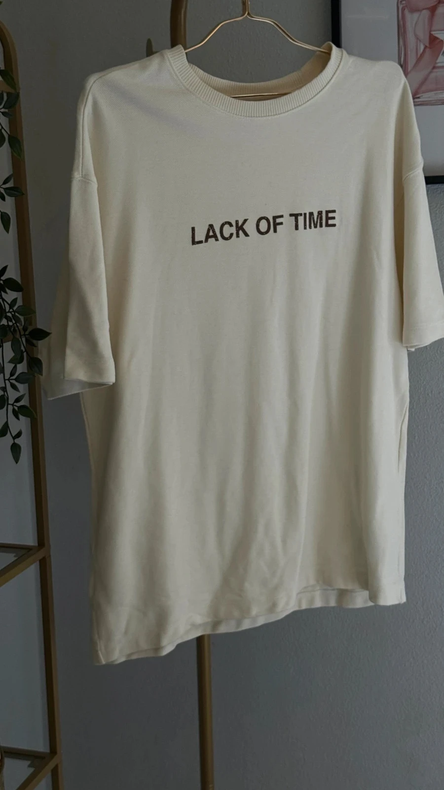 Linda Camiseta Beige / Crema "Lack of Time" • M • TN274 – photo 2